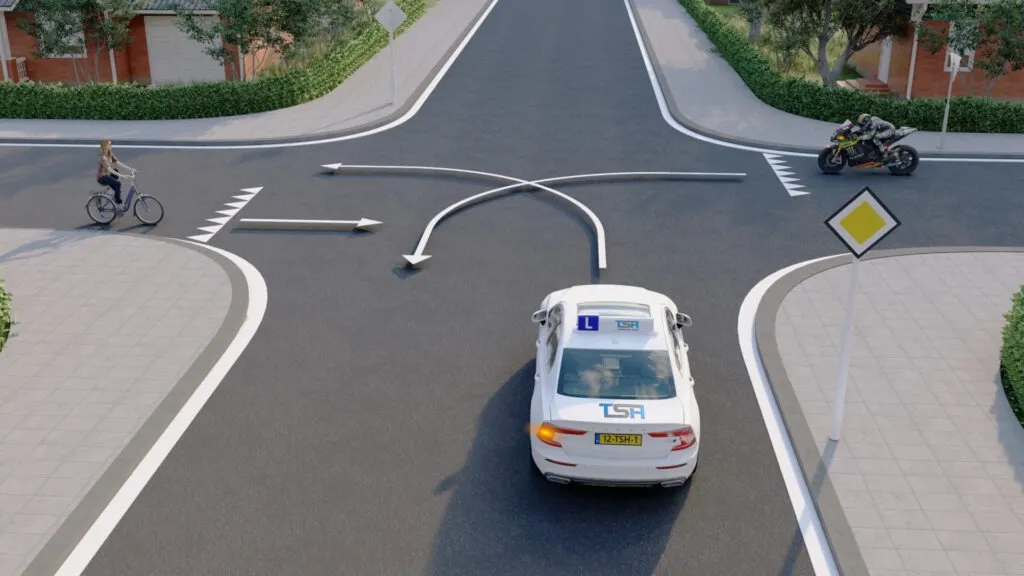 Voorrang, haaientanden, voorrangssituatie, autorijles, rijangst